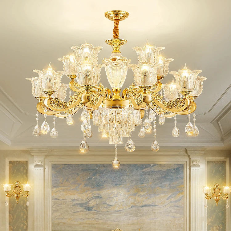 Daro Floral Tiered Crystal Chandelier | Celestre