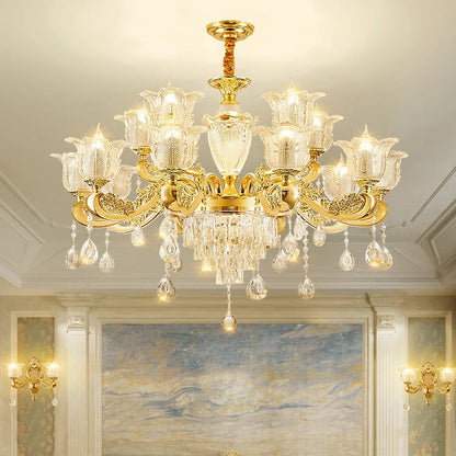 Daro Floral Tiered Crystal Chandelier | Celestre