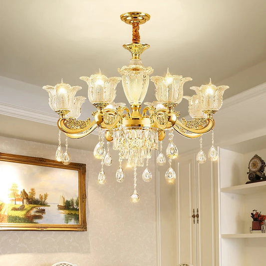 Daro Floral Tiered Crystal Chandelier | Celestre