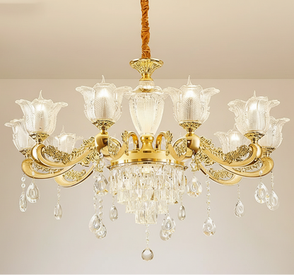 Daro Floral Tiered Crystal Chandelier 10 Heads | Celestre