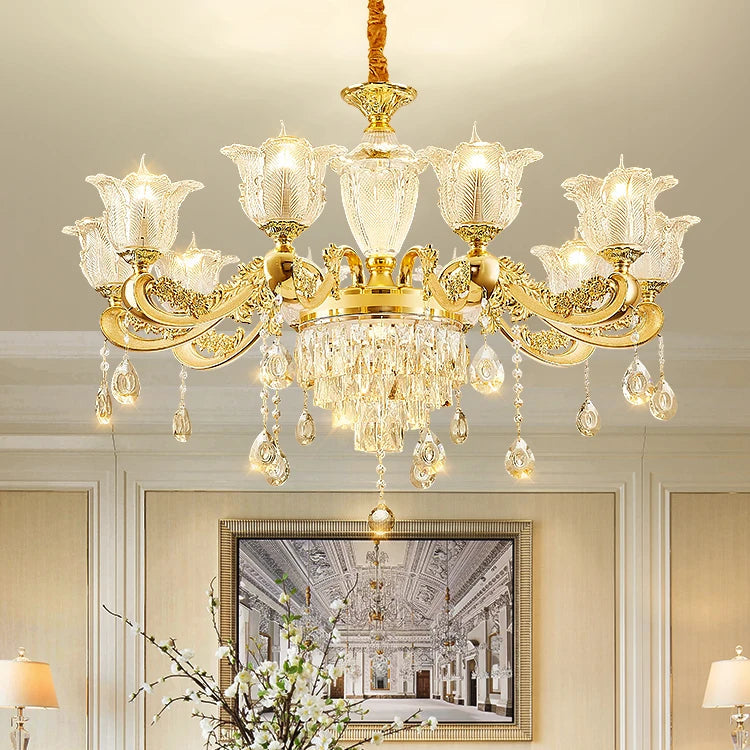 Daro Floral Tiered Crystal Chandelier | Celestre