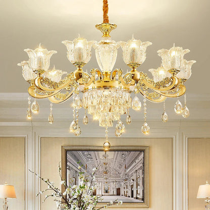 Daro Floral Tiered Crystal Chandelier | Celestre