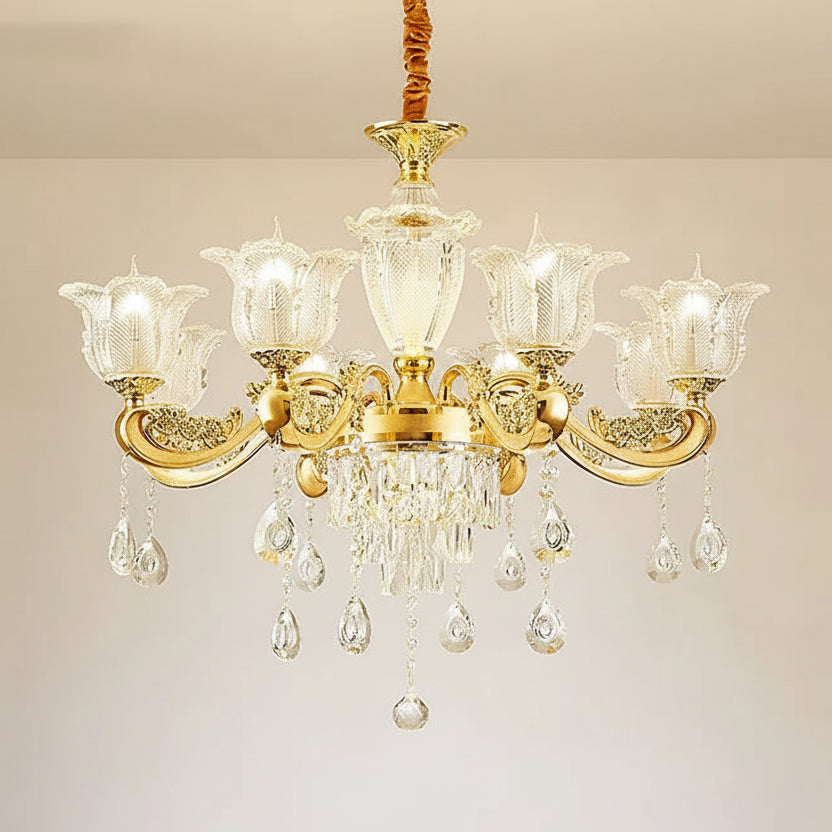 Daro Floral Tiered Crystal Chandelier 8 Heads | Celestre