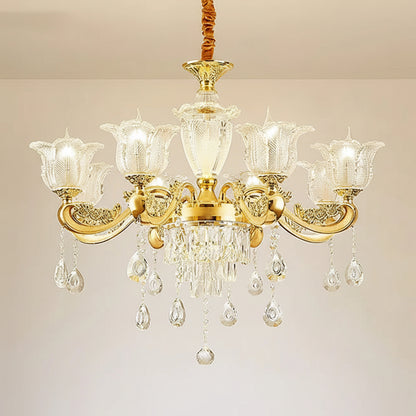 Daro Floral Tiered Crystal Chandelier 8 Heads | Celestre
