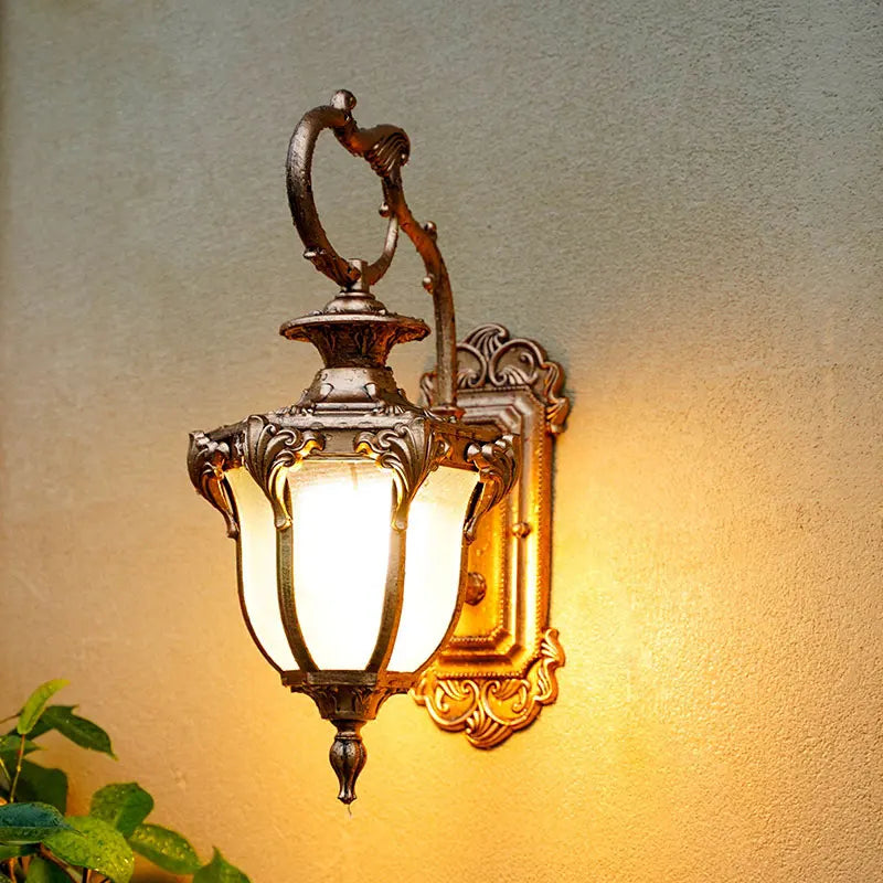 Dele Scrollwork Lantern Outdoor Wall Light | Celestre