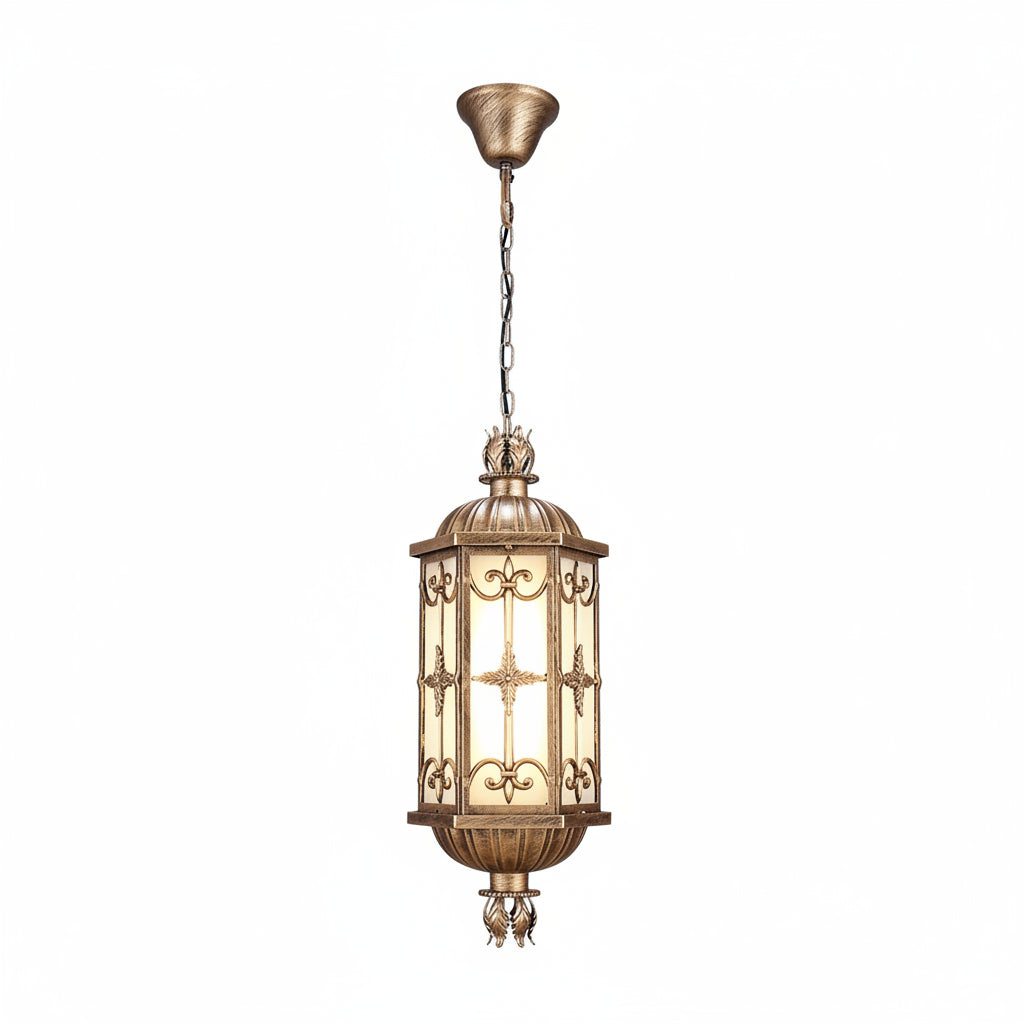 Evon Hexagonal Long Outdoor Pendant Light Bronze | Celestre