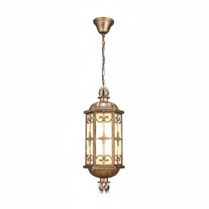 Evon Hexagonal Long Outdoor Pendant Light Bronze | Celestre
