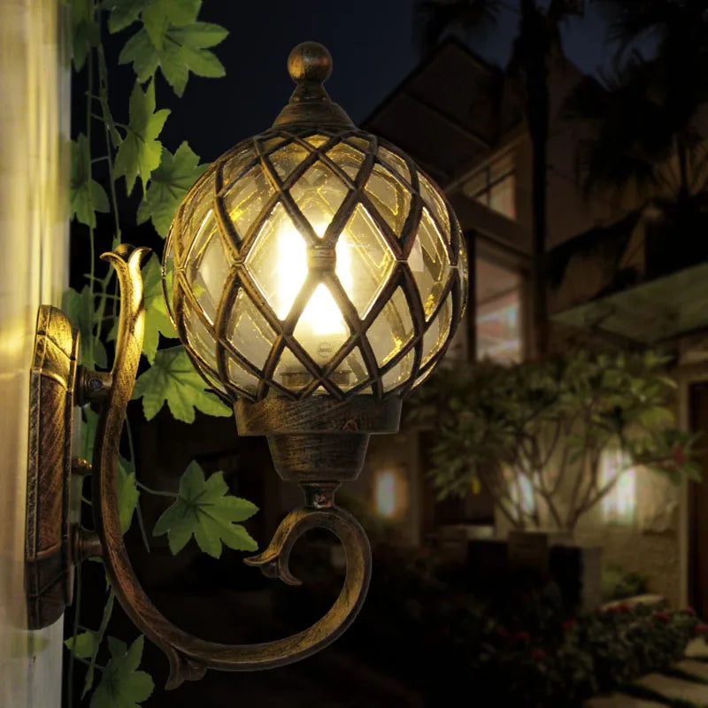Wavo Lantern Globe Outdoor Wall Light | Celestre