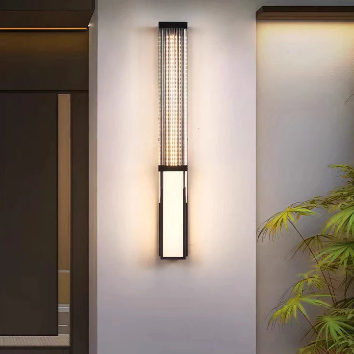 Duza Vertical Fluted Outdoor Wall Light H 80 cm | Celestre
