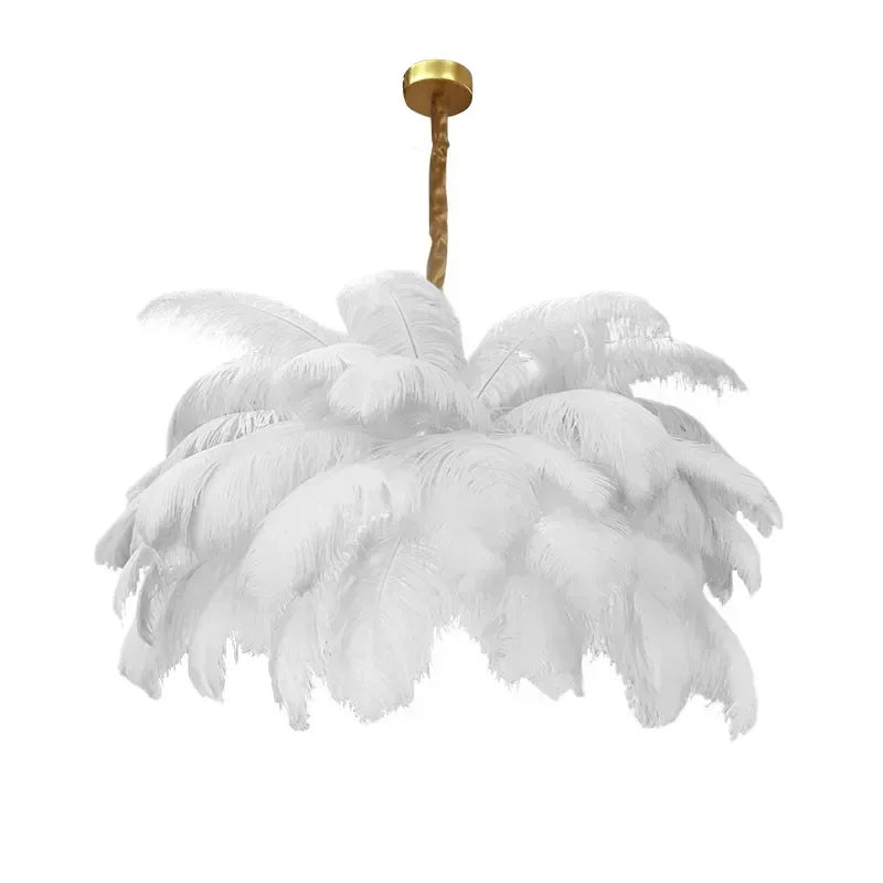 Eiro Nordic Feather Chandelier White | Celestre