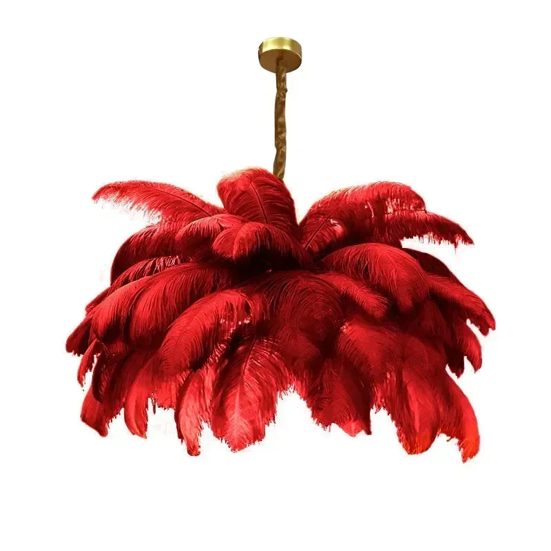 Eiro Nordic Feather Chandelier Red | Celestre