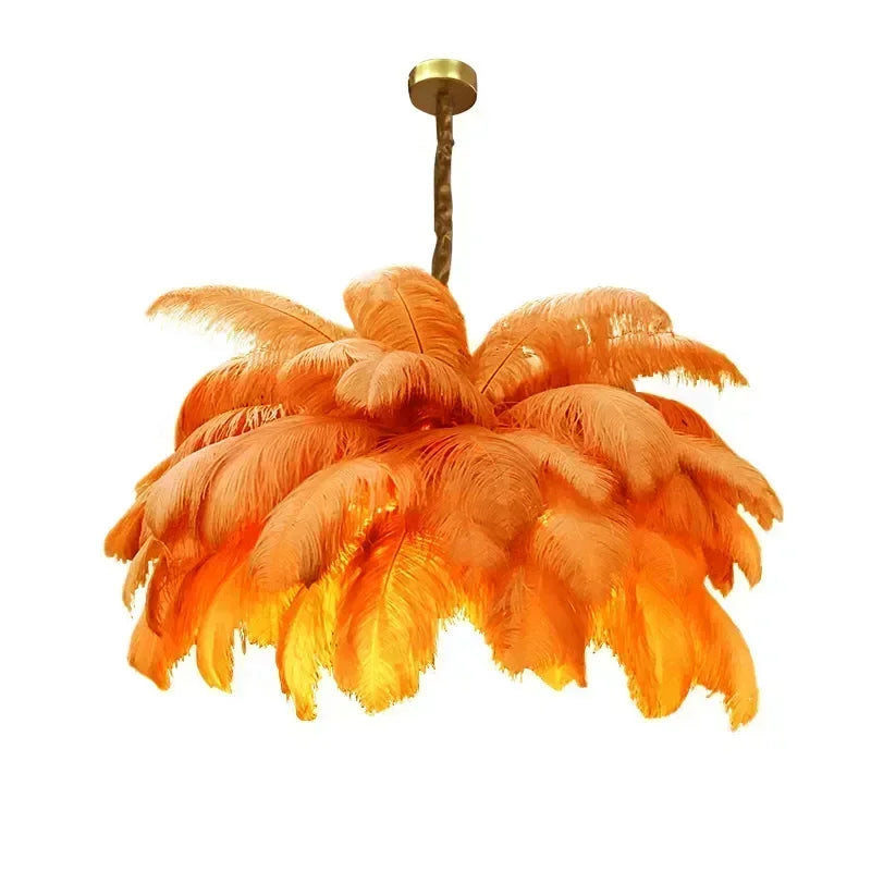 Eiro Nordic Feather Chandelier Orange | Celestre