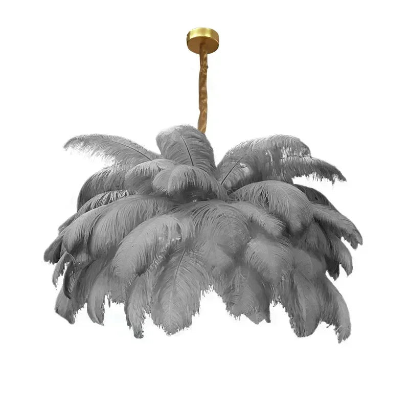 Eiro Nordic Feather Chandelier Grey | Celestre