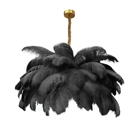 Eiro Nordic Feather Chandelier Black | Celestre