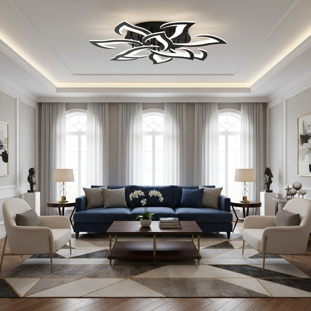 Fiva Flower Ceiling Light Black 10 Heads | Celestre