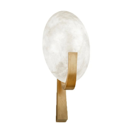 Zimu Curved Arm Alabaster Wall Light | Celestre