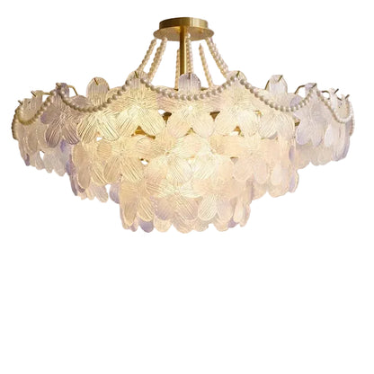 Cale Flower Glass Petal Chandelier | Celestre