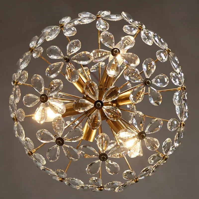Taco Modern Floral Crystal Pendant Light | Celestre