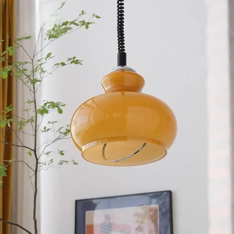 Nori Saucer Round Pendant Light Orange | Celestre