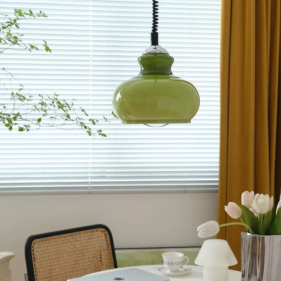 Nori Saucer Round Pendant Light Green | Celestre