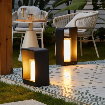 Tezri Rectangular Tube Outdoor Floor Lamp | Celestre