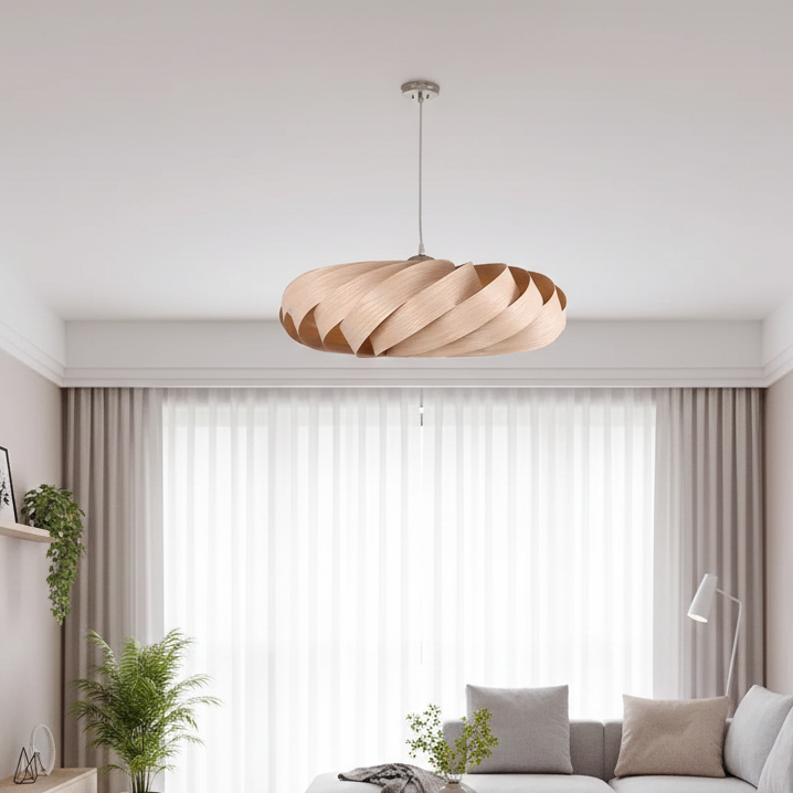 Tela Veneer Helix Pendant Light | Celestre