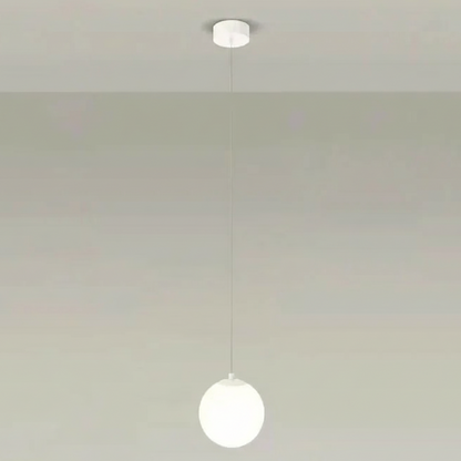 Aurell Glass LED Pendant Light White 1 Head | Celestre