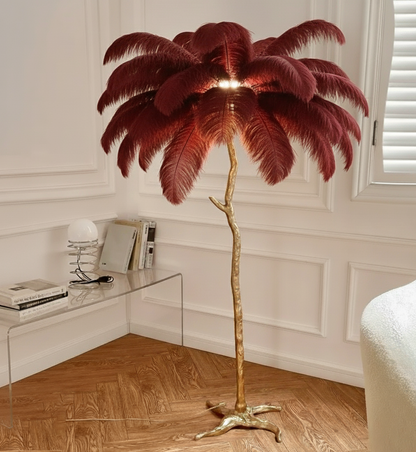 Virel Feather Floor Lamp Red | Celestre