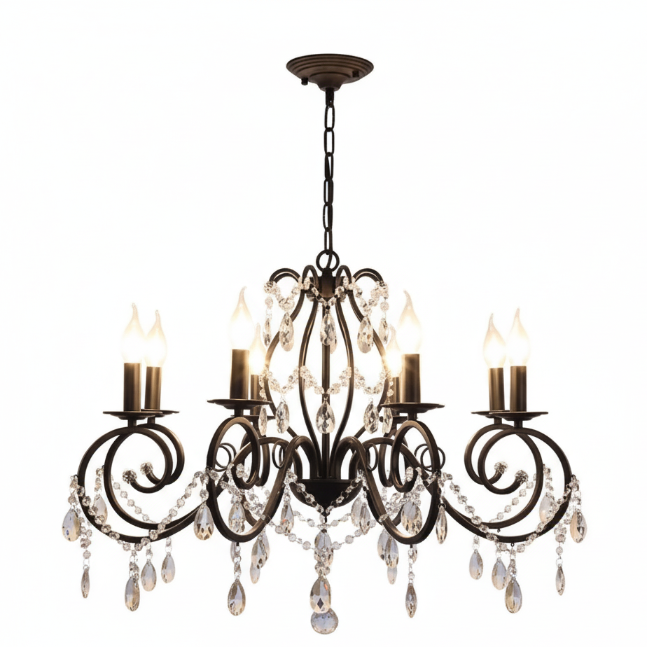 Ember Vintage Black Crystal Chandelier | Celestre