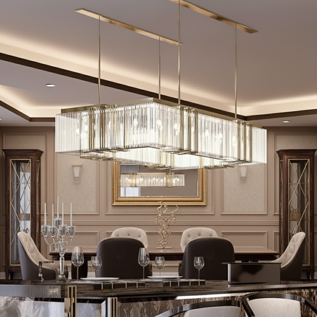 Dora Cubist Fluted Crystal Chandelier L 100 cm x W 80 cm | Celestre