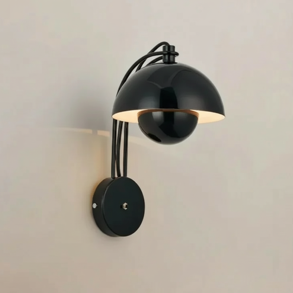 Pera Nested Dome Arched Wall Light Black | Celestre