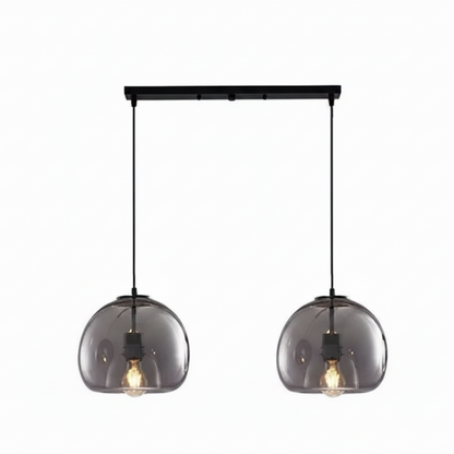 Lurea Glass Dome Pendant Light Smoke 2 Head | Celestre