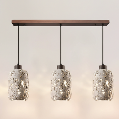 Ezra Travertine Cylindrical Pendant Light 3 Heads | Celestre