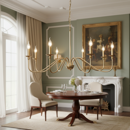 Levni Retro American Style Chandelier Gold 8 Heads | Celestre