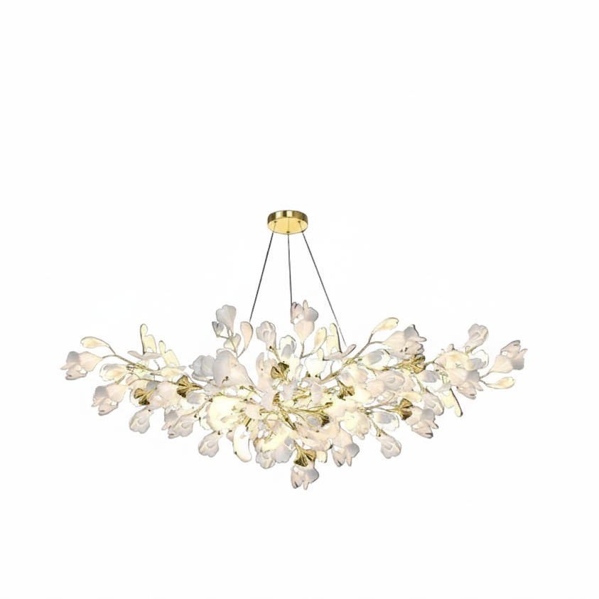 Sevra Gingko Leaf Ceramic Chandelier | Celestre
