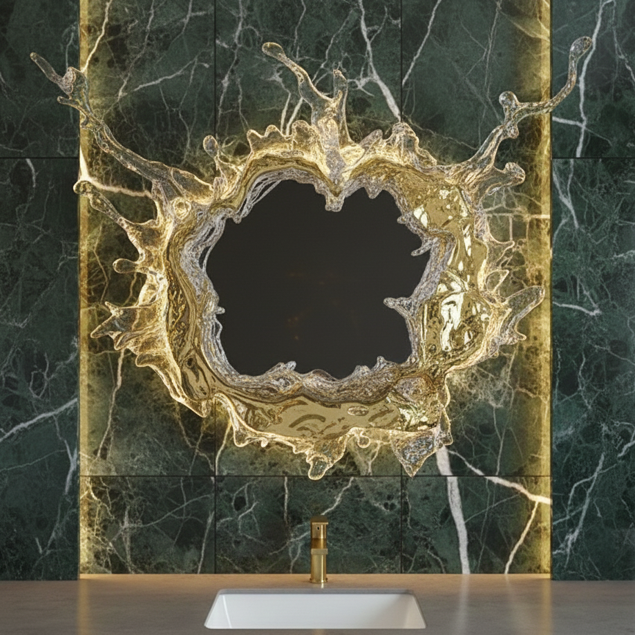 Rexa Nordic Water Splash Wall Light Gold D 90 cm | Celestre