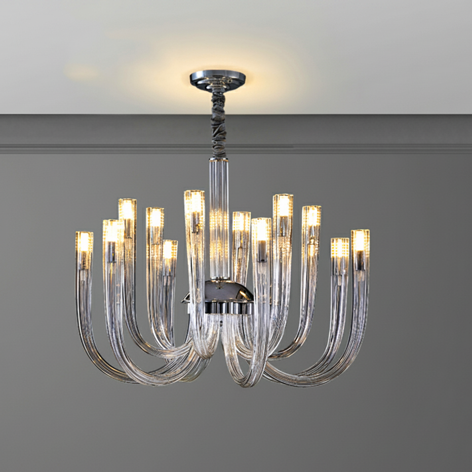 Lume Contemporary Glass Chandelier 12 Heads | Celestre