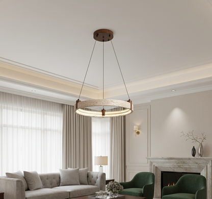 Revi Wabi-Sabi Travertine Ring Chandelier | Celestre