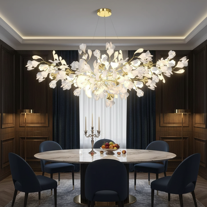 Sevra Gingko Leaf Ceramic Chandelier L 120 cm | Celestre