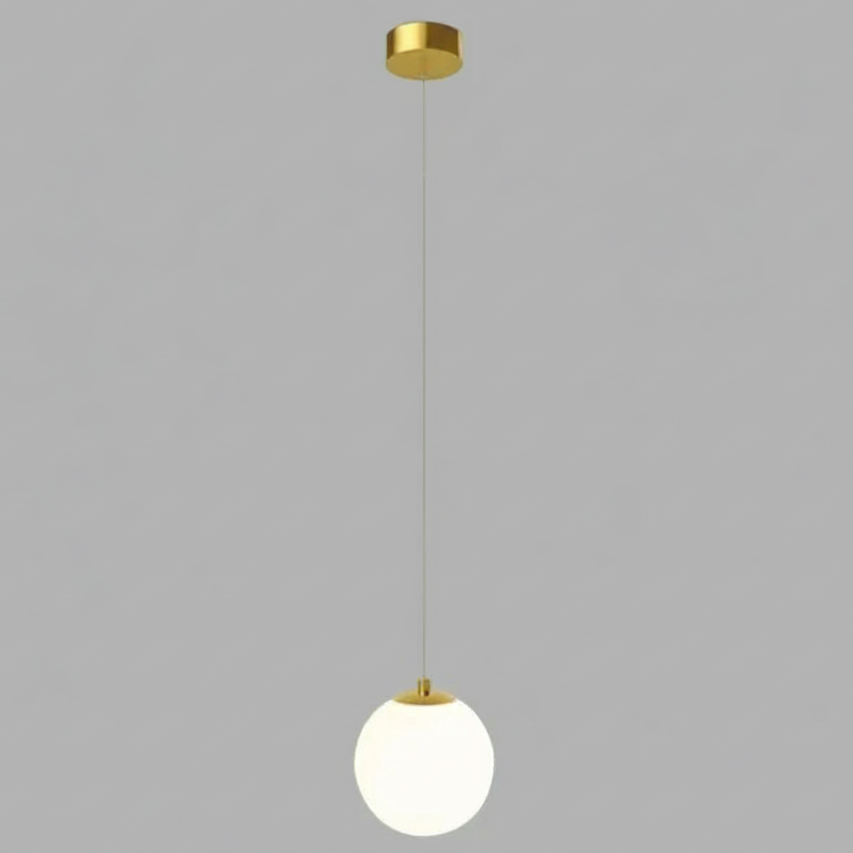 Aurell Glass LED Pendant Light Gold 1 Head | Celestre