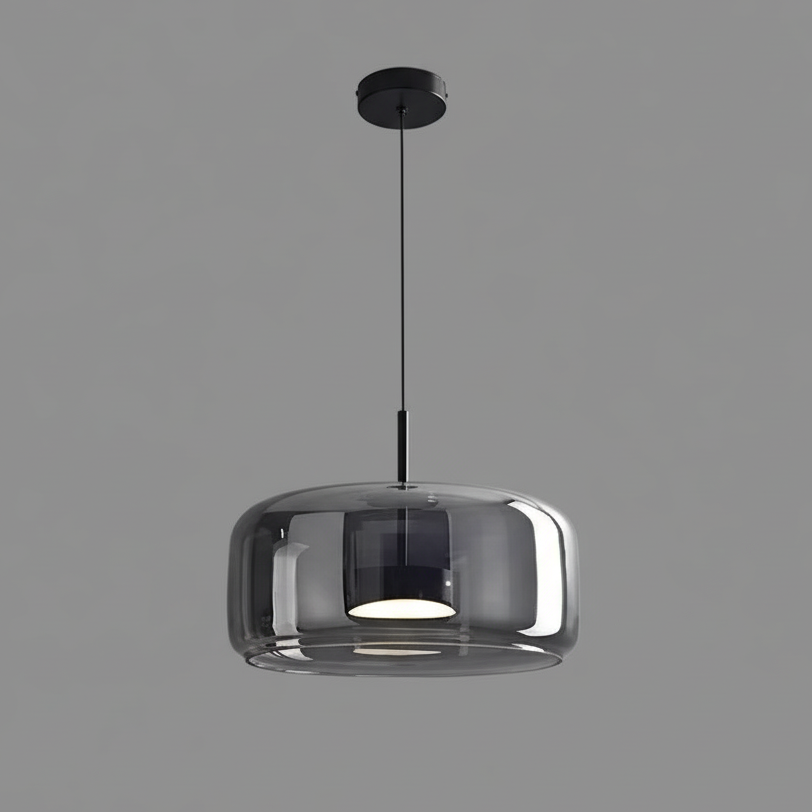 Auri Glass Pendant Light Smoky Grey 1 Head 33 Cm | Celestre