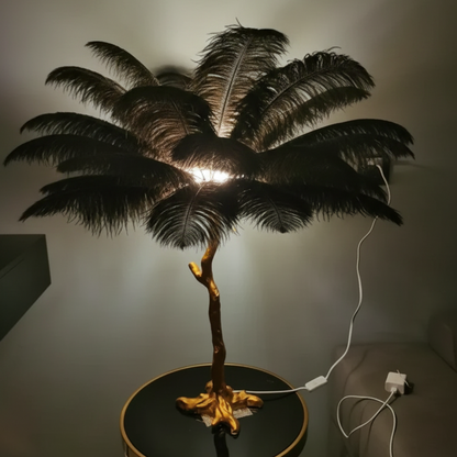 Virel Feather Floor Lamp Black H80 cm-25 Feathers | Celestre