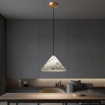 Brix Alabaster Conical Pendant Light D 30 cm x H 20 cm | Celestre