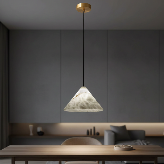 Brix Alabaster Conical Pendant Light D 30 cm x H 20 cm | Celestre