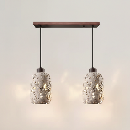 Ezra Travertine Cylindrical Pendant Light 2 Heads | Celestre