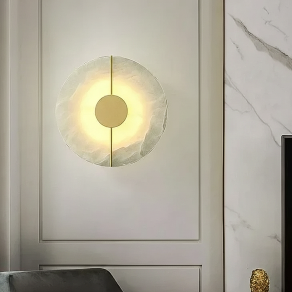 Luna Round Alabaster Wall Light | Celestre