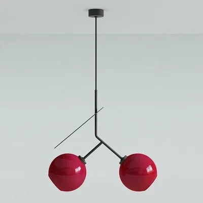Fevi Cherry Branch Pendant Light Red-Black 2 Heads | Celestre