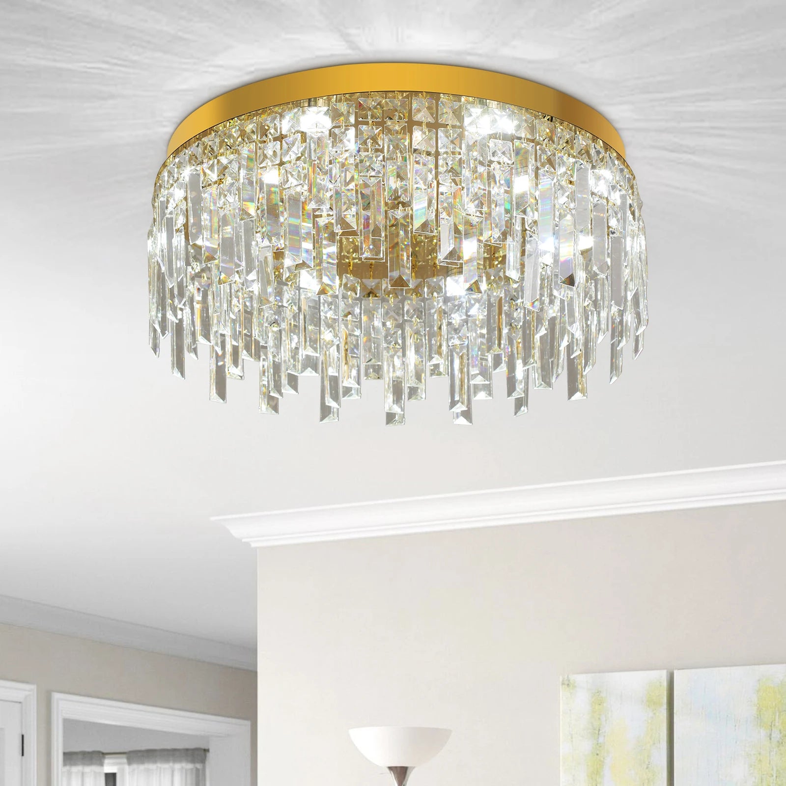 Sivo Crystal Round Prism Ceiling Light D 50 cm | Celestre