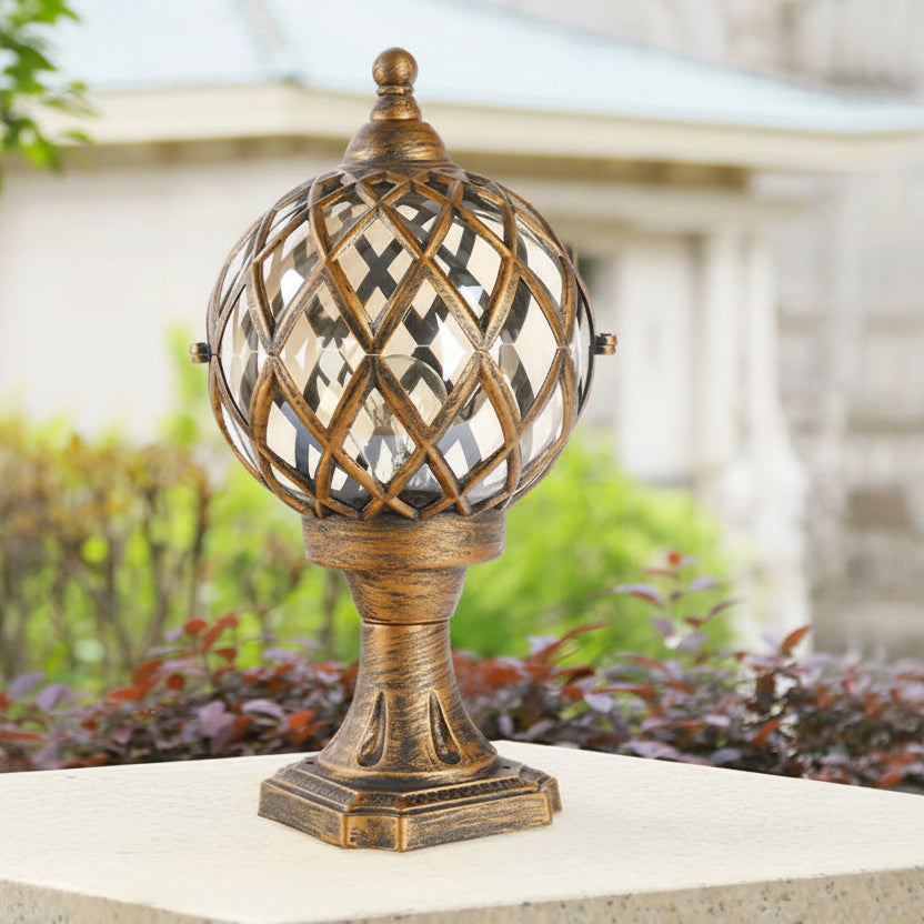 Arek Lattice Cage Pillar Light Bronze | Celestre