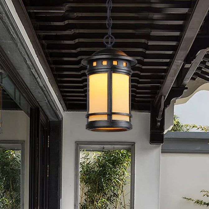 Hese Etched Lantern Outdoor Pendant Light | Celestre